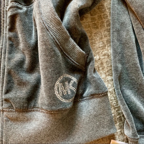 Michael Kors Velvet LOGO Bomber Jacket - Picture 2 of 5
